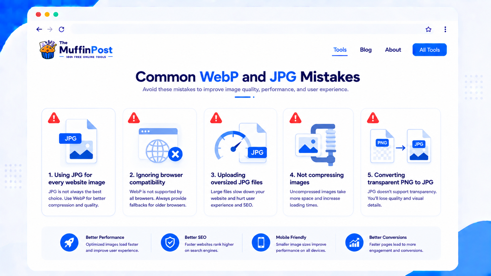 Common WebP and JPG mistakes for website images
